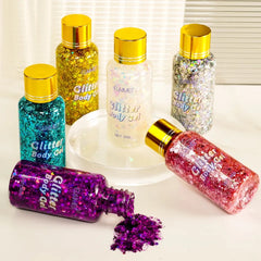 Gel pailleté pour le corps et les cheveux