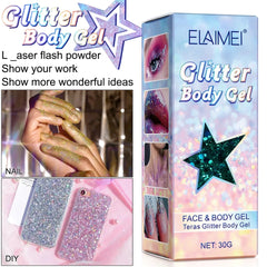 Gel pailleté pour le corps et les cheveux