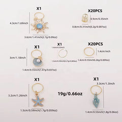 Bijoux pour cheveux bleu (45 pc)