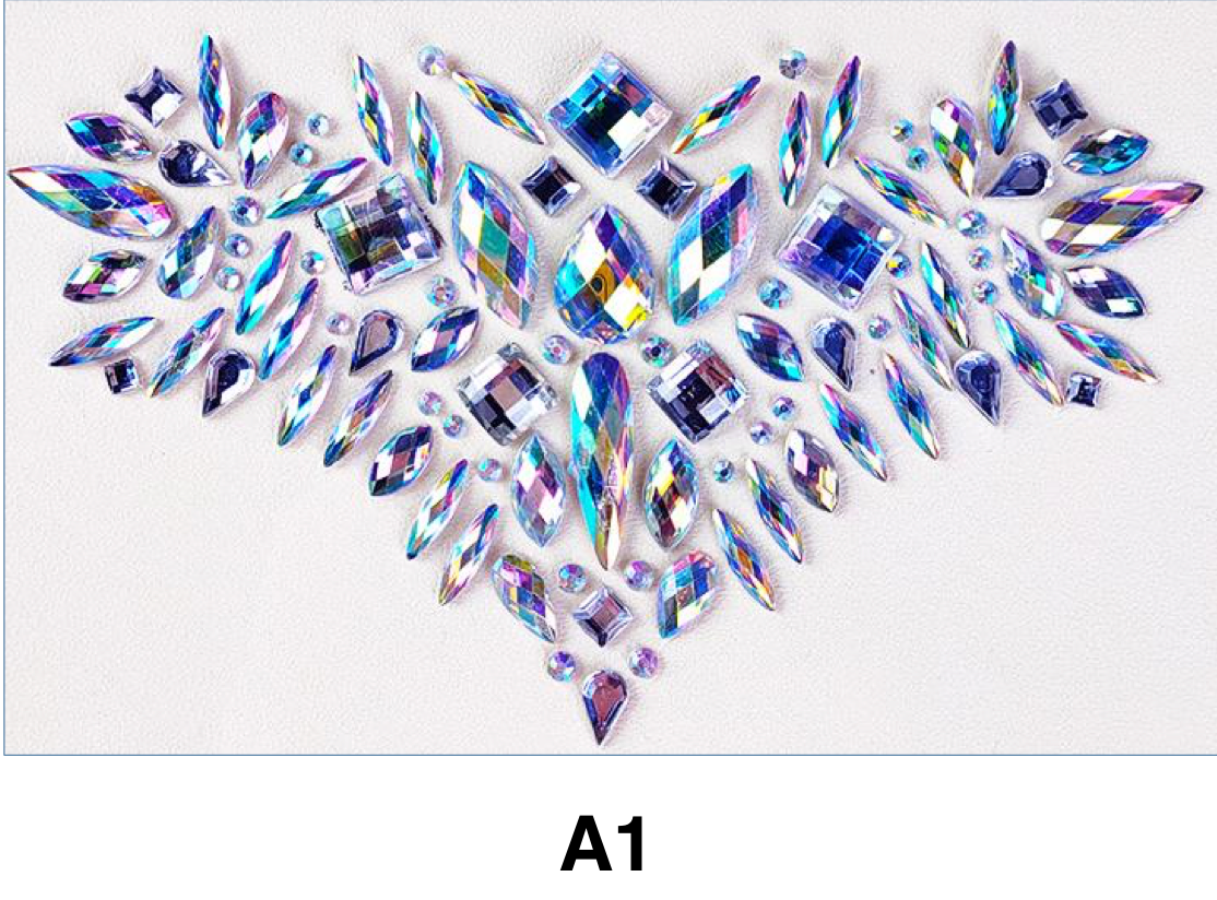 Stickers en strass pour la poitrine