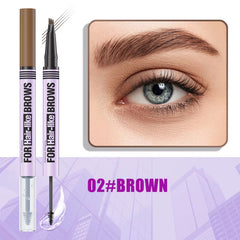Crayon à Sourcils 2-en-1 Effet Poil & Gel Fixateur