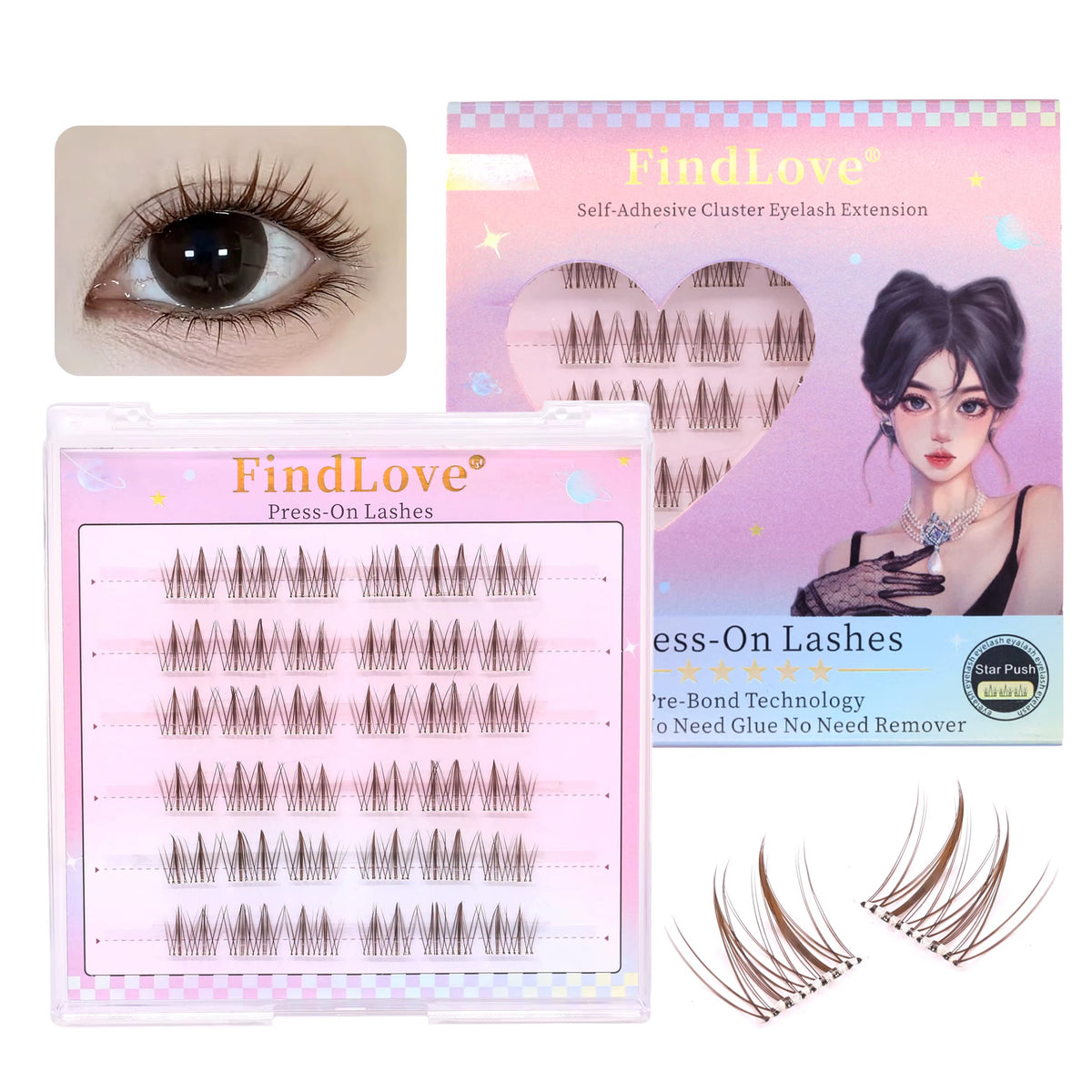 Faux cils auto adhésif style manga